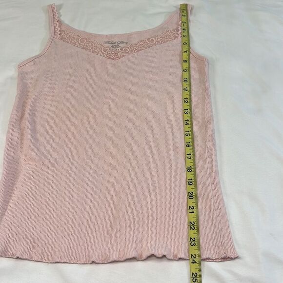 Faded Glory Girl’s Pink Lace Lined Pointelle Pattern Tank Top Size Large (12/14) - Picture 4 of 5